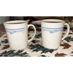 Corelle Corning Country‎ Violets 3-7/8" Coffee Cups Mugs Set of 2 Microwave Safe